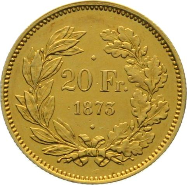 1873 - 20 Franken - Probe 2 Punkt 1873 - 20 Franken - Probe 2 Punkt